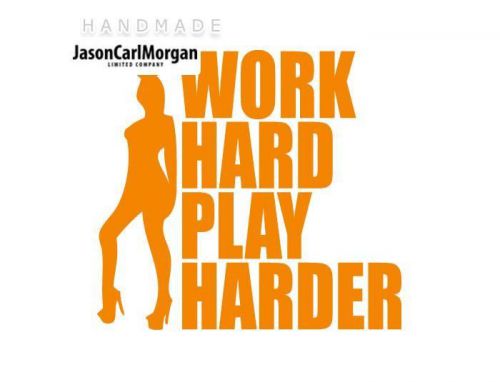 JCM® Iron On Applique Decal, Work Hard Play Hard Neon Orange