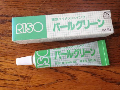 PEARL GREEN   New 40cc RISO KAGAKU Hi-Mesh Master INK - For Paper - GOCCO Stamp