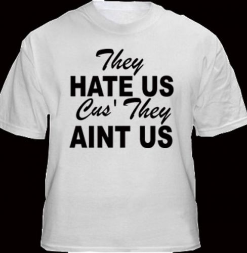 THEY HATE US CUS THEY AINT US SHIRT THE INTERVIEW SIZE SMALL WHITE TSHIRT