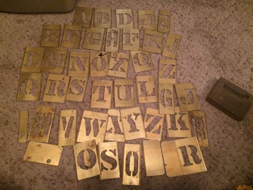Vintage reese&#039;s brass  interlocking stencil set 3 inch letters for sale