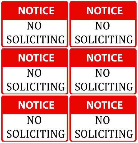 Keep Out Solicitors Sign Red Notice No Soliciting Inform Signs Set Of Six USA