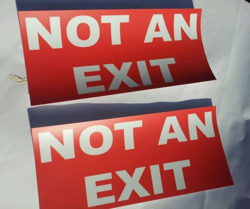 NOT AN EXIT Emergency Notice Caution Warning Building Sign Sticker (set of 2)