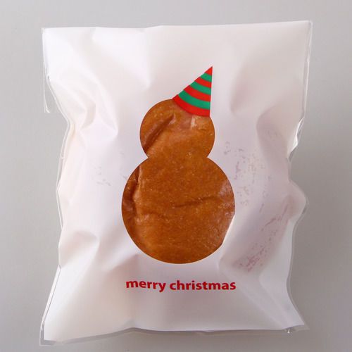 50pcs Self Adhesive Opp Plastic Bag Christmas Party Gift Cookies Bags Snowman