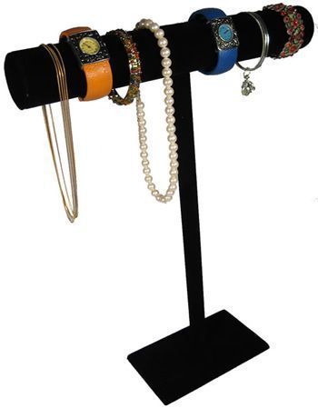 19&#034;h jumbo black jewelry display t bar necklace bracelet bangle chain pj52b1 for sale