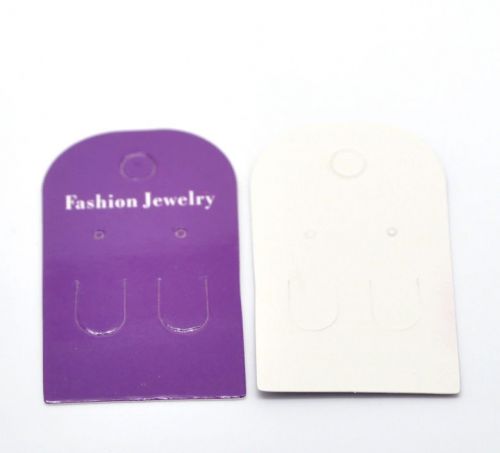 100 Purple Earrings Jewelery Display Cards 6x3.5cm(2 3/8&#034;x1 3/8&#034;)