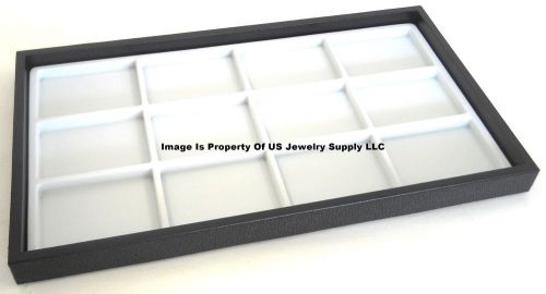 1 Black Tray 12 Space White Jewelry Display