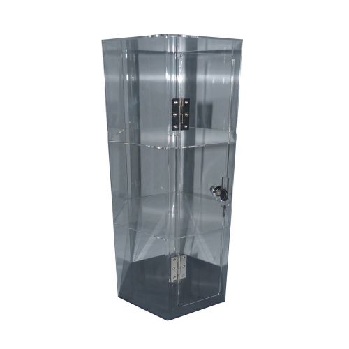 Clear Plexiglass Acrylic Cabinet Display Case 4Jewelry Cell Phone Valuable 14604