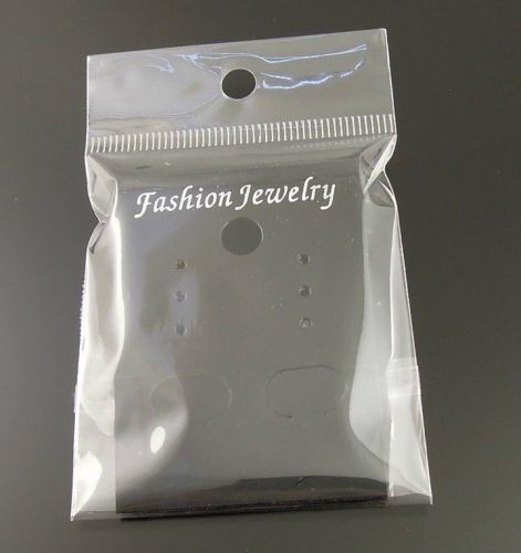 100pcs PVC Black Jewelry Case Earring Display Hanging Card With Bag 10*5CM Hot