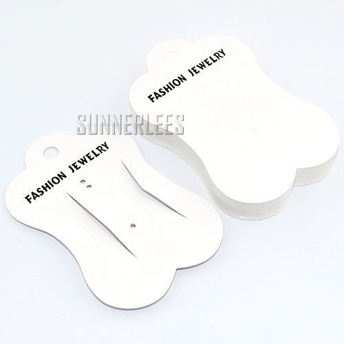100pcs/lot Wholesale Paper White Hair clips Jewelry Packaging Display Card