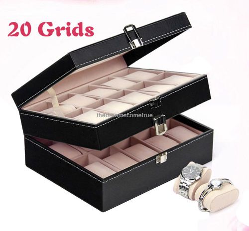 20 Grids Watch Box For Jewelry Display Storage Holder Organizer Gift  Box