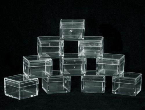 SQUARE CLEAR ACRYLIC GEM BOXES 10 QTY