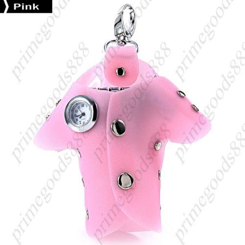 Clothes Shape Keychain Quartz Unisex Wristwatch Free Shipping Hook Pink