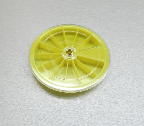 PLASTIC CIRCULAR STORAGE CONTAINER ROUND TRAY 12 COMPARTMENTS 3&#034;D SMALL PARTS