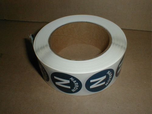N Narrow Shoe ? Blue label Sticker Roll of 1000 New 1.5&#034; inch small decal labels