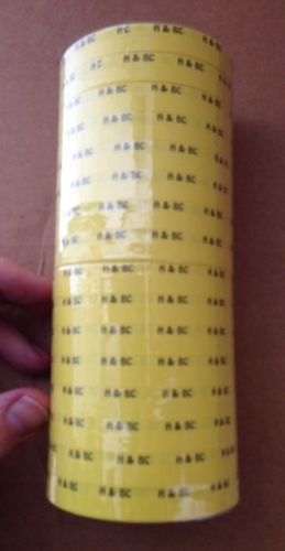 MONARCH 1110 YELLOW H&amp;BC LABELS  17,000 LABELS(16 ROLLS)  *FREE FRT