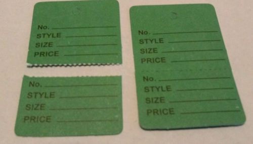 125 SMALL GREEN Unstrung Perforated Tear Away Coupon Merchandise Price Tags