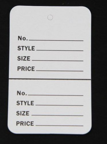 200 White Small (1.1/4 x1.7/8) Perforated Unstrung Price Merchandise Store Tags