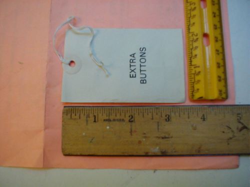 TAGS Extra Buttons CLOTHING GARMENT TIE STRING STRUNG RETAIL SALES MERCHANDISE