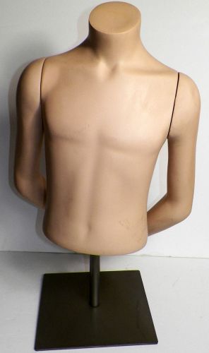 Store Display Mannequin Torso Male Size 8 Child Magnetic Arms On Revolving Stand