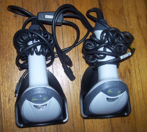 Lot of 2 handheld product hhp sr it5600 barcode scanner kbw with holders for sale