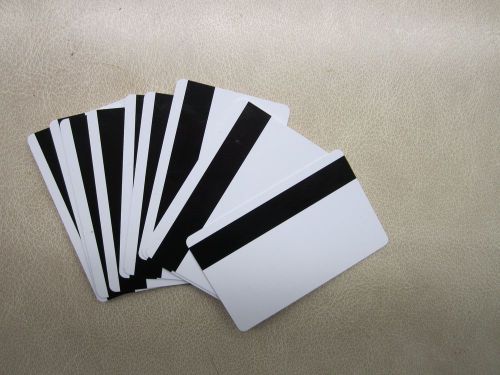 10 White PVC Cards-HiCo Mag Stripe 3 Track - CR80 .30 Mil for ID Printers