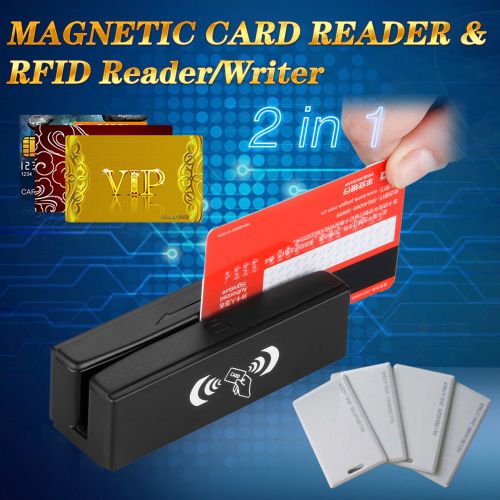2in1 usb 3 track magnetic stripe rfid card reader/writer double direction swipe for sale