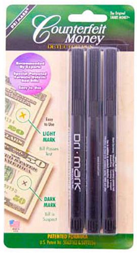 Dri Mark Counterfeit Bill Money Detector Original Smart Money Pen Markers 3 Pack