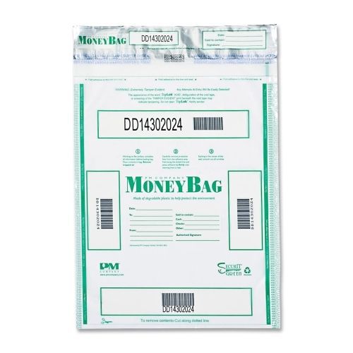 Triple Protection Tamper-Evident Deposit Bags, 20 x 20, Clear, 50/Pack