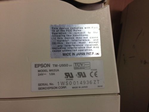 Epson TM-U950 PoS Receipt Printer Lot of six (6)