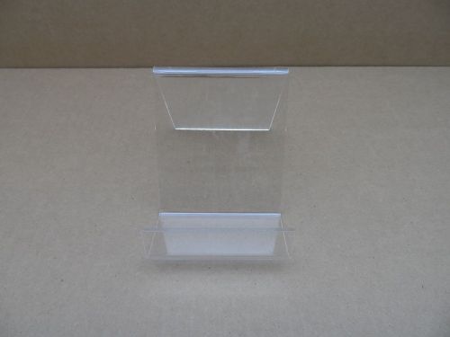 Lot of 5 Clear Acrylic Counter Top J-Stands With Front Lip 31/2x31/2x6