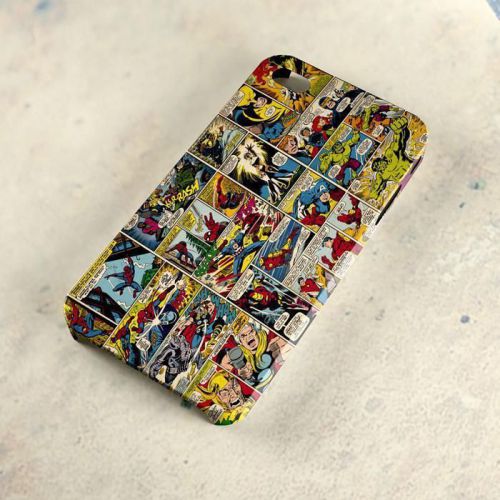 Collage Marvel Superheroes Comic A26 Samsung Galaxy iPhone 4/5/6 Case
