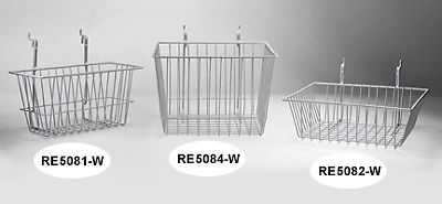 Rackems Wire Basket in White - 12 x 12 x 4 Inches