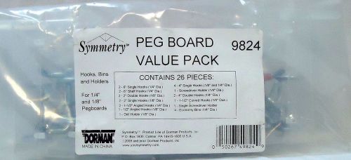 26-piece peg board value pack - hooks, bins and holders for sale