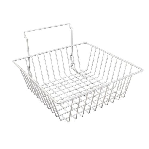 12&#034; X 12&#034; X 4&#034;H Shallow Slatwall Basket 3 Pcs - White - Fits All Slat Panels