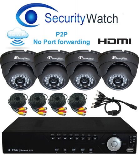 4 Sony CCD Security Colour Camera 8 Channel Full D1 CCTV System Wireless H.264