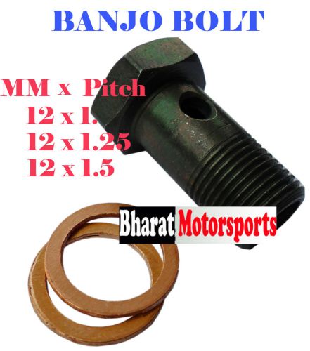 10 mm Single Brake Adapter Banjo Bolt   fuel line steel with copper washer