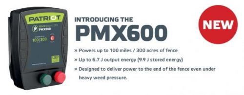 ?PATRIOT PMX600 ELECTRIC FENCE CHARGER ENERGIZER ?6.7 JOULE 100MILE/300ACRE 110V