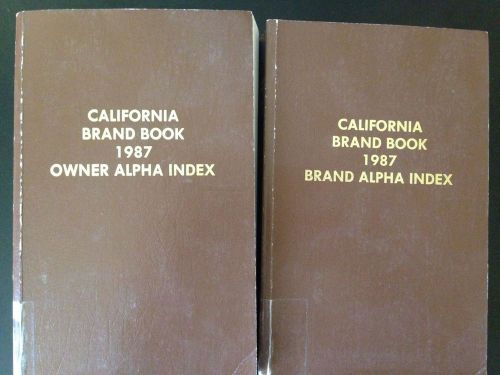2 book series 1987 California Livestock Brand Books cattle horse sheep branding