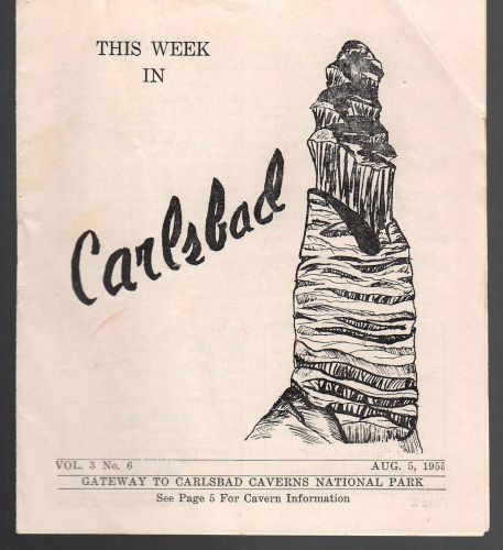 VINTAGE EPHEMERA ? 88BB  THIS WEEK IN CARLSBAD 1955 VOL 3 NO 6