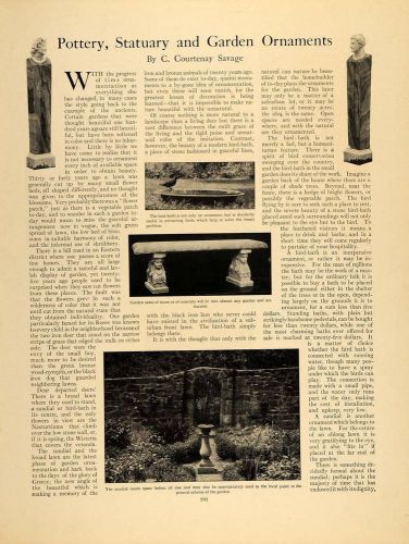 1916 article pottery garden ornament statuary bird bath - original gm1 for sale