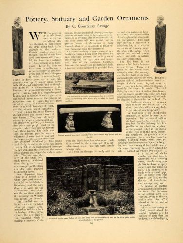 1916 Article Pottery Garden Ornament Statuary Bird Bath - ORIGINAL GM1