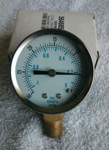 NuLine 56468549 2&#034; Pressure Gauge Steel Case 0-30hg 1/4&#034; LM