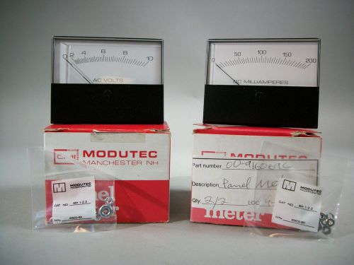 Modutec 3S AVC010 AC Volt 3S DMA 200 Millamp Meter Gauges - New - Lot of 2
