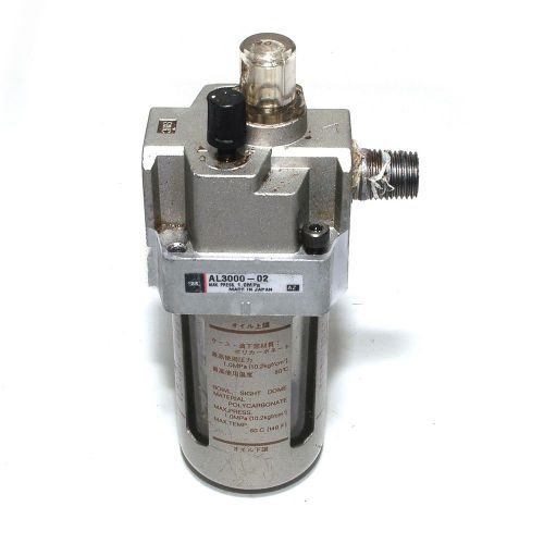 SMC AL3000-02 pneumatic lubricator, 10.2 kgf/cm2 / 1 MPa, made in Japan