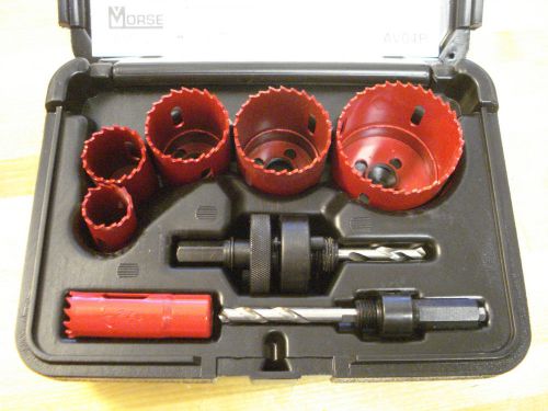 MK Morse AV04P Master Cobalt Bi-Metal Hole Saw Plumbers 8 Piece Kit Made in USA