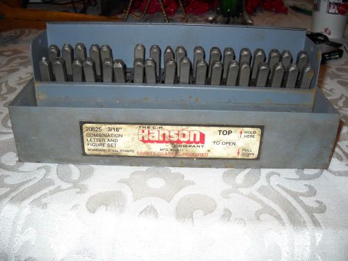 Hanson Co. Letter And Figure Punch Set With Metal Case E Was Shortened