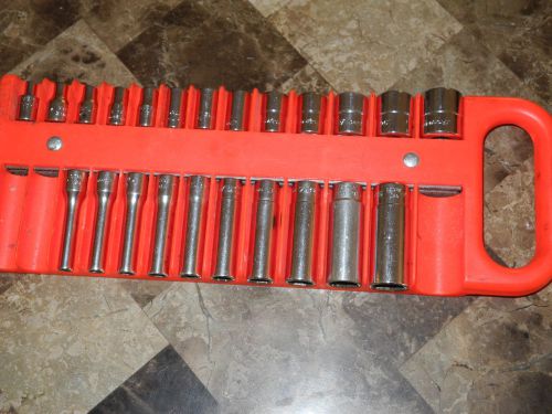 SNAP-ON TOOLS 1/4&#034; DRIVE DEEP AND SHALLOW STANDARD SOCKETS 23 PIECE SET