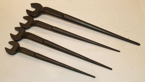 4pc WILLIAMS SPUD WRENCH SET 3/4&#034; 15/16&#034; 1&#034; 1-1/16&#034; IRON WORKER CONSTRUCTION USA