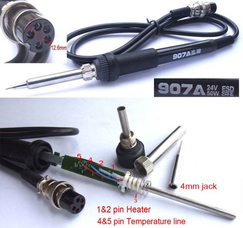 24V 50W Soldering iron handle 5-Pin for 936 Soldering station 907A 852D 4mm tips