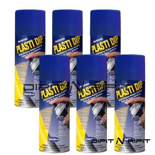 Performix Plasti Dip Matte Navy Blue 6 Pack Rubber Dip Spray Cans Coating
